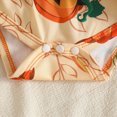 thumbnail image 4 of Gerichy Newborn Baby Girls 3 Piece Halloween Set Pumpkin Ruffle Flutter Sleeve Ribbed Romper with Headband Knee High Socks 0-18 Months, 4 of 6