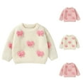 thumbnail image 6 of Gpaecead 6M-3T Toddler Baby Girls Toddler Knit Sweater Cute Round Neck Long Sleeve Pullover Sweatshirt Warm Kids Tops Pink, 6 of 6