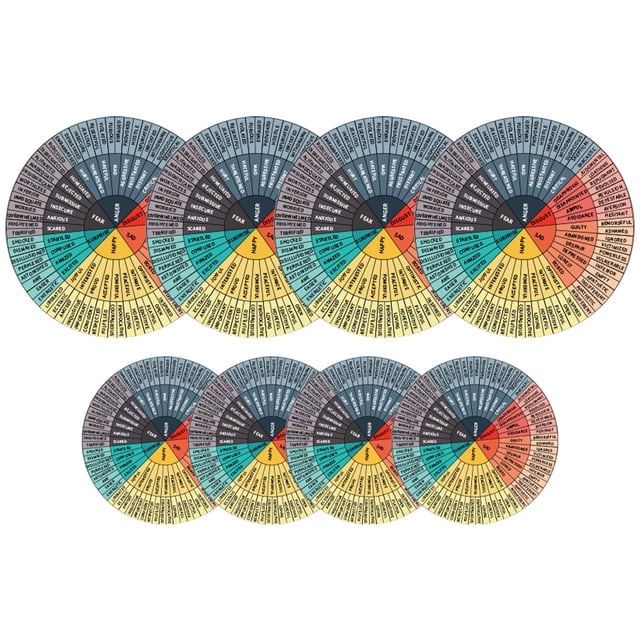 SHISUYAN 8Pcs Creative Feeling Chart Sticker Unique Laptop Feeling Wheel Sticker Feeling Wheel PVC Sticker