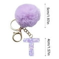 thumbnail image 2 of SIYTUAU Letter T Purple Velvet Ball Pendant Keychain With Backpack Small Ornament For Holiday Gift Polyester Material 3.1 Inches Diameter T, 2 of 6