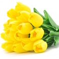 thumbnail image 1 of 20 piezas de tulipanes artificiales de PU táctil de un solo tallo arreglo de ramo de flores falsas para la decoración de la boda de la fiesta del hogar (amarillo) Sailing  Electrónica, 1 of 6