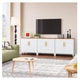 thumbnail image 2 of White Storage Cabinet with Doors and Shelves,30 inch Small Pantry Cabinet Sideboard with Leg,Accent Cabinets with Storage,Side Floor Cabinets for Home,Kitchen,Coffee Bar,Dining/Living Room, 2 of 8