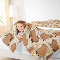 thumbnail image 4 of Homewish Kawaii Brown Capybara 3-Piece Full Size Comforter Sets for Boys Girls,Colorful Flowers Bedding Comforter Set,Cartoon Cute Animal Lightweight Bedding Sets,Lightweight Room Decor,Reversible, 4 of 8