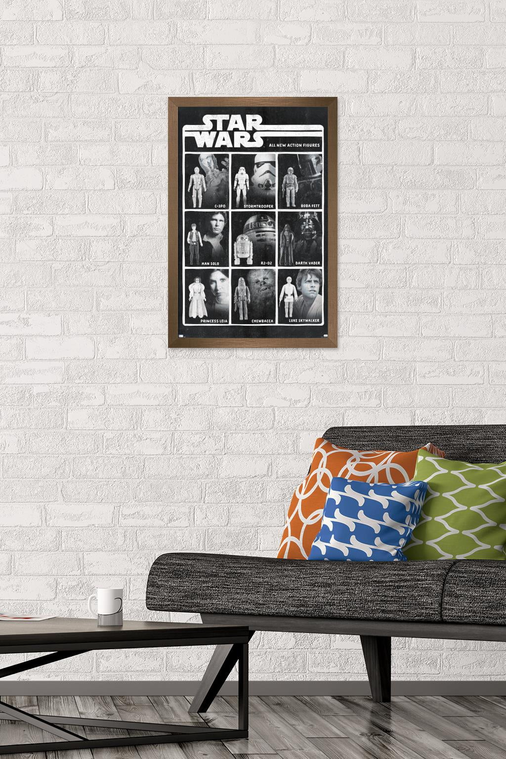 Star Wars: Saga - Action Figures Wall Poster, 14.725" x 22.375", Framed