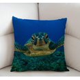 thumbnail image 2 of Sea Turtle Cotton Linen Throw Pillow Case Cushion Cover Home Office Decorative for Sofa Living Room Square 18 X 18 Inches, 2 of 4