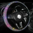 thumbnail image 1 of Car Bling Steering Wheel Cover for Women Girls, 15 Inch Universal Colorful Crystal Rhinestone Diamond Rainbow Bling Accessories Anti-Slip Wheel Protector, Black, 1 of 7