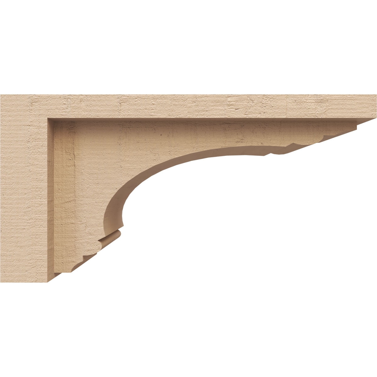 4"W x 8"D x 4"H Wide Warren Rough Cedar Woodgrain TimberThane Corbel, Primed Tan