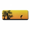 thumbnail image 1 of Summer Computer Mouse Pad, Ombre Sunset with Dolphin and Palm Trees Exotic Beach Pattern, Rectangle Non-Slip Rubber Mousepad Large, 31" x 12" Gaming Size, Yellow Orange, by Ambesonne, 1 of 2