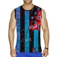thumbnail image 2 of Hombres Casual Cuello Redondo Jersey Bandera 3D Impresión Digital Camiseta Tops Chaleco Pompotops  oipoqjl30555, 2 of 5