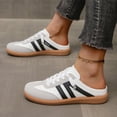 thumbnail image 6 of NexTorq Womens Flat Shoes, Arch Support Shoes for Women, Women Sneakers, Women's Slip on Sneakers, Fashionable Contrast Backless Sneakers, Casual Open Back Lace Up Walking Sports Shoes, Black, 5.5, 6 of 6