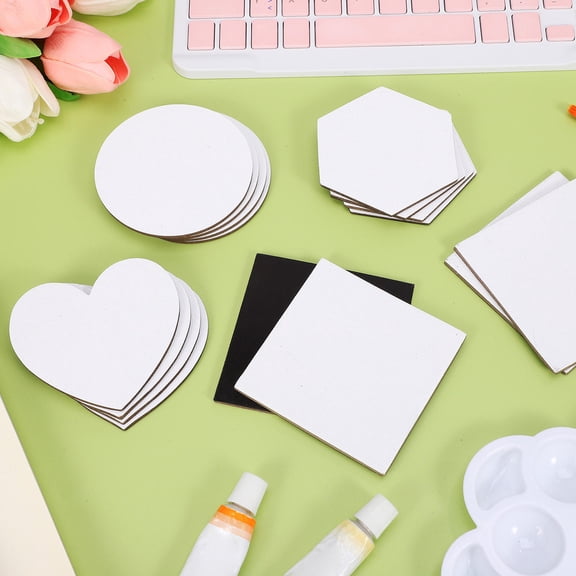 ELAYARD 16Pcs White Magnetic Canvas Boards for Fridge Creative Decorative Painting and Note Taking