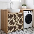 thumbnail image 3 of Brown Beige Cabinet Curtain 35"Wx35"L, Dustproof Under Sink Skirt with Self Adhesive Tape, Modern Animal Texture Abstract Cabinet Curtain Cover for Kitchen Sink, Bathroom Vanity, Laundry Room, 3 of 9