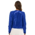 thumbnail image 2 of iiniim Women's Sequin Bolero Jacket Long Sleeve Open Front Glitter Cardigan for Cocktail Party Dress Royal Blue S, 2 of 7