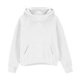 thumbnail image 6 of Besolor Sweatshirts for Kids Girls Fall Winter Fleece Lined Thermal Warm Long Sleeve Hooded Quarter Zipper Pullover Tops with Pocket(13-14 Years,White), 6 of 6