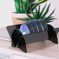 thumbnail image 4 of Raindrops Stylish Black Vinyl Record Storage Shelf for Desktop Cd Rack and Album Holder, 4 of 7