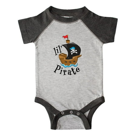 Pirate Funny Infant Bodysuit - Lil' Pirate pirate ship, blue bandana Infant Creeper