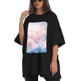 thumbnail image 4 of Plus Size Shirt for Women Oversized Black Tops for Women Short Sleeves Shirt for Women T Shirt Crewneck Shirt for Women M, 4 of 5