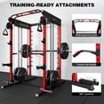 thumbnail image 2 of Forgemus Smith Machine, Multi-Function Power Cage with Dual Pulley Cable Crossover System, 2000LBS All-in-One Squat Rack with Smith Bar and Attachments, Workout Machine for Home Gym, 2 of 10