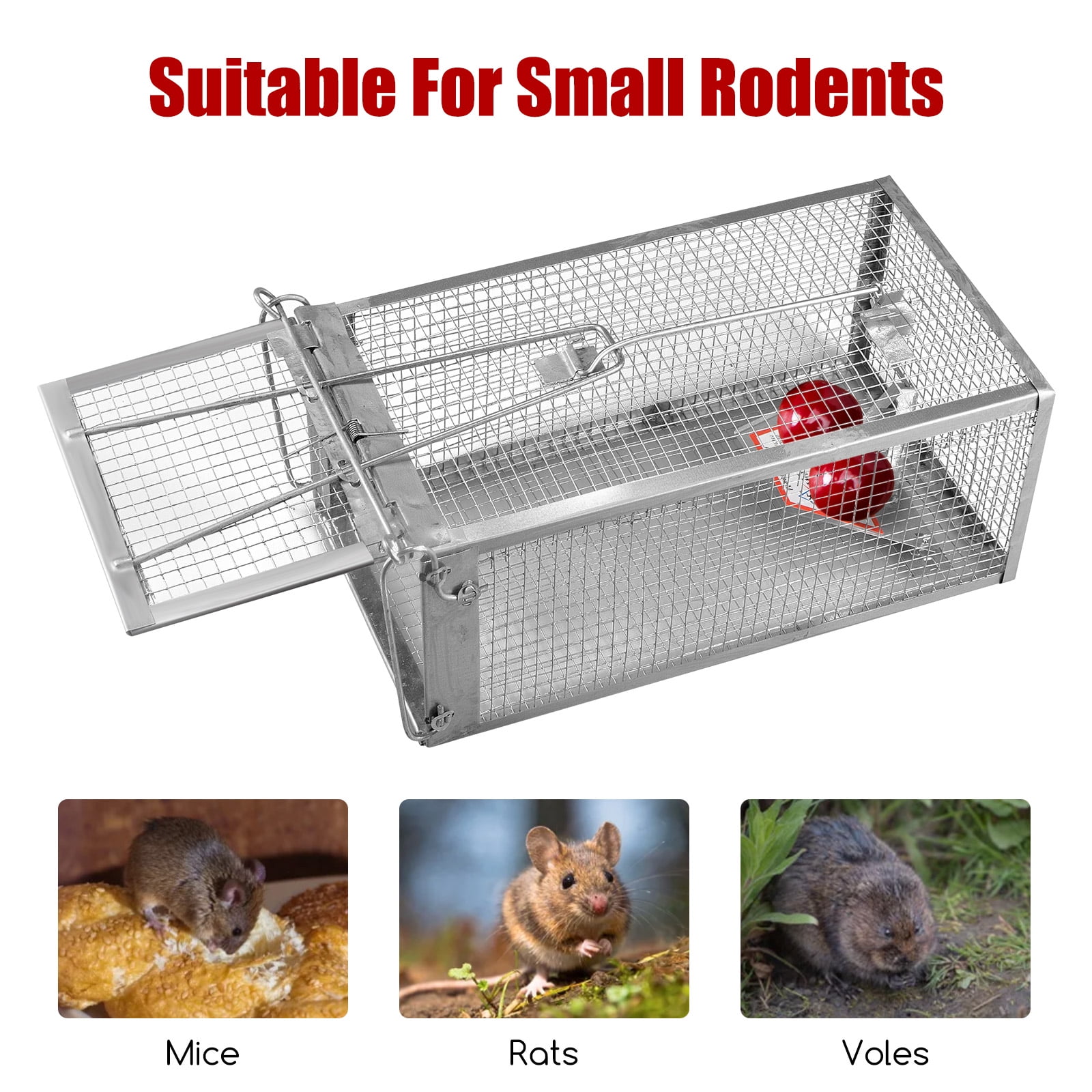 2 Pack Humane Mouse Trap Indoor for Home Live Mouse Trap for House Rat Trap  Catch Release Reusable Trap Pet Safe ( 12.2x6.4x5.2 ) 