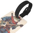 thumbnail image 3 of Kdxio Samurai Frog Guitar Luggage Tags Privacy Cover ID Label Suitcase Tags Identifiers For School Bags,Suitcases, 3 of 7