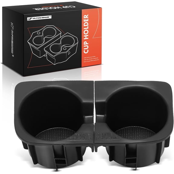 A-Premium Cup Holder Inserts Compatible with Toyota Tacoma 2005-2017, Center Console Left and Right, Black, Replace# 66991-04012, 66992-04012