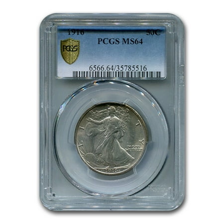 1916 Coin - 1916 Walking Liberty Half Dollar MS-64 PCGS