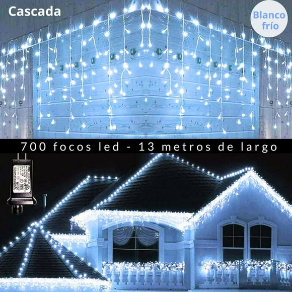 Cascadas de luces LED Dosyu Blanco Frío 13mts 700 luces