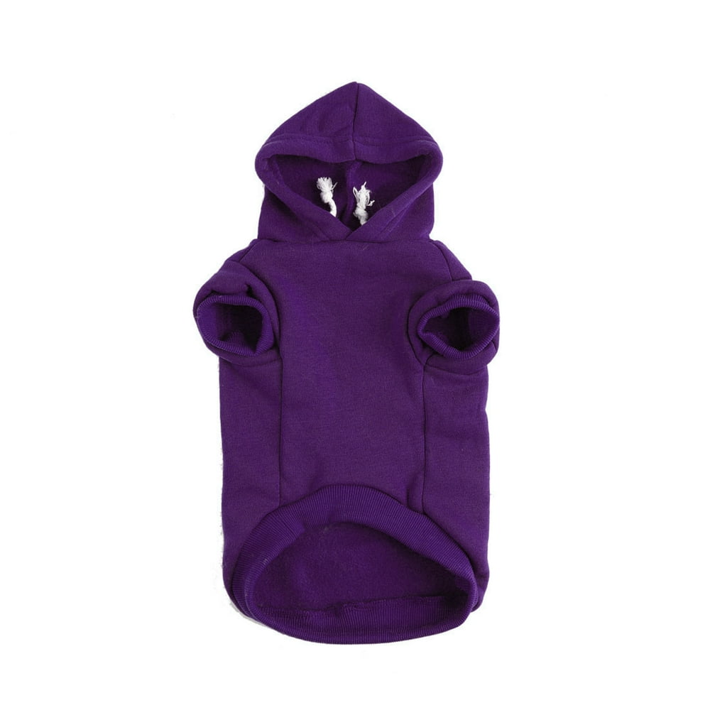 Dog Sweatshirt Hooded Pet Spring/Fall/Winter Clothes Warm Coat Purple