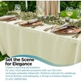 thumbnail image 6 of Leading Linens 60x102 Inch Rectangle Ivory Polyester Tablecloth - Stain & Wrinkle Resistant Washable Dining Table Cover for Wedding Reception Banquet Party Event, 6 of 6