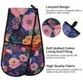 thumbnail image 2 of Yayeee Double Oven Mitt Kitchen Heat Resistant Baking 35" x7" Quilted Glove, Beautiful Floral Pattern, 2 of 6