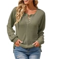 thumbnail image 3 of Pompotops Femmes Nouveau Style Mode Manches Longues en Tricot Rond Top Dégagement, 3 of 3