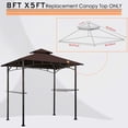 thumbnail image 2 of Eurmax 5x8 Grill Gazebo Replacement Canopy Double Tiered BBQ Canopy Roof,Coffee, 2 of 5