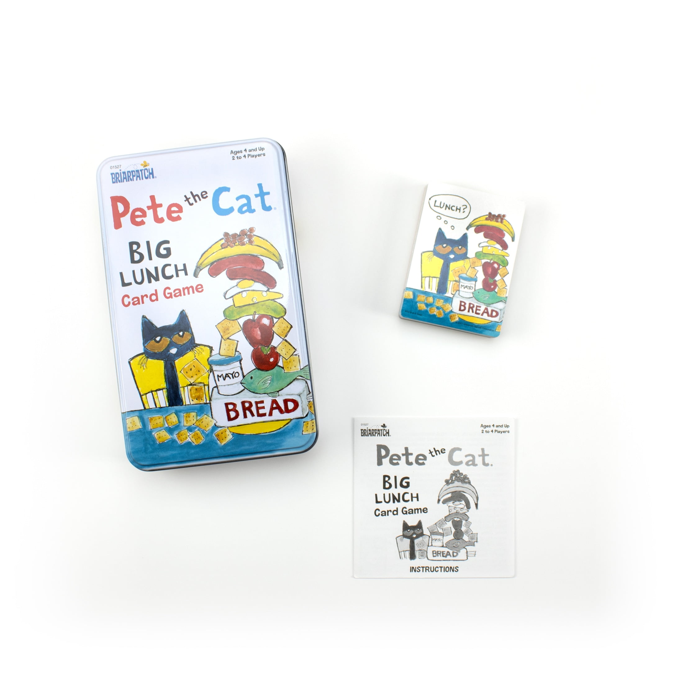 Briarpatch Pete the Cat Big Lunch Card Game for 2 or More Players Ages 3 and Up in Tin Carrying Case, Road Trip Travel Card Game from University Games