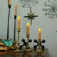 thumbnail image 4 of Zeckos Set of 3 Aged Bronze Cast Iron Taper Candle Holders MCM, Gothic Industrial Decor, 4 of 6