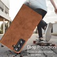 thumbnail image 3 of Samsung S22 Case, Card Slots Retro Leather Wallet Shockproof Flip Cover Magnetic Closure Bookstyle Stand Case:Brown (G Need ), 3 of 5