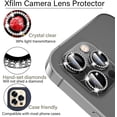 thumbnail image 3 of Pour iPhone 12 Pro Max Objectif Protecteur Bling Diamant, HD ClearAlloy Caméra Protection Couvercle, Conception Unique, Cas Amical, Preuve de Rayures (Diamant Noir), 3 of 5