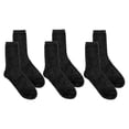 thumbnail image 1 of 3- PACK (black, black, black) Unisex Premium Microfiber Mid-Calf Socks 3 Pairs -Soft, Stretch, Keep Feet Dry, 1 of 4