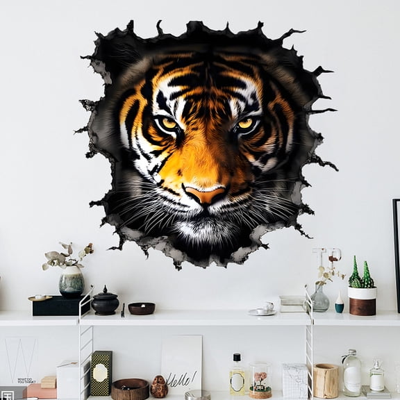 3Pcs PVC Wall Stickers Wall Decoration Tiger 960x300mm