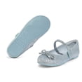 thumbnail image 2 of Kushyshoo Blue Glitter Girl's Bow Mary Jane Dress Shoes Ballet Princess Flats with Rhinestone Strap 1M, 2 of 5