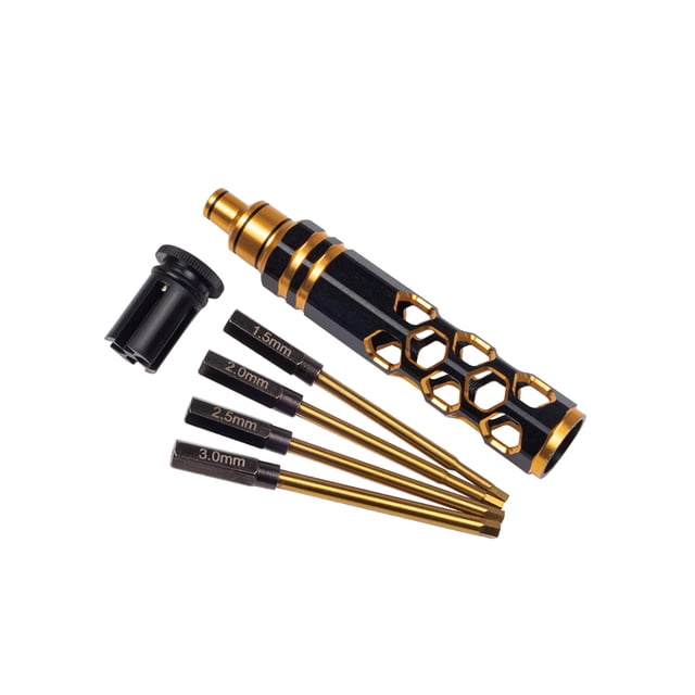 Vogacara Destornillador hexagonal 1,5/2,0/2,5/3,0mm cambio rápido llave hexagonal taladro plano tornillos llave herramienta buen agarre SCX10 TRX4 Kits de construcción modelo Vogacara FN010440-00B