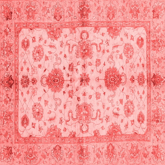 Ahgly Company Indoor Square Oriental Red Traditional Area Rugs, 5' Square