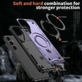 thumbnail image 6 of Rugged Phone Case for Samsung Galaxy A15, Military Grade Shockproof Samsung Galaxy A15 Case with Ring Holder, Kickstand, TPU & PC Shell Compatible with MagSafe Samsung Galaxy A15 Cover, Purple, 6 of 6