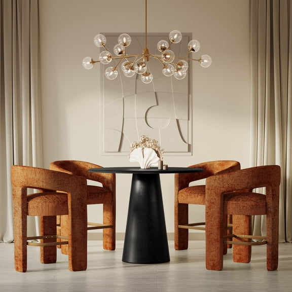 Jofran Gwen Luxury Mid-Century Modern Five Piece Counter Height Dining Set with Upholstered Barstools