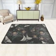 thumbnail image 3 of YFYANG 36"x24" Non-Slip Flannel Carpet Doormat, Living Room Bedroom Office Decorative Area Rugs, Indoor Vintage Watercolor Flower Butterfly Floor Mats, 3 of 7