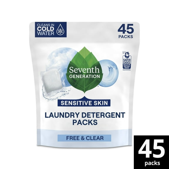 Seventh Generation Free and Clear Laundry Detergent Packs, 45 Loads​