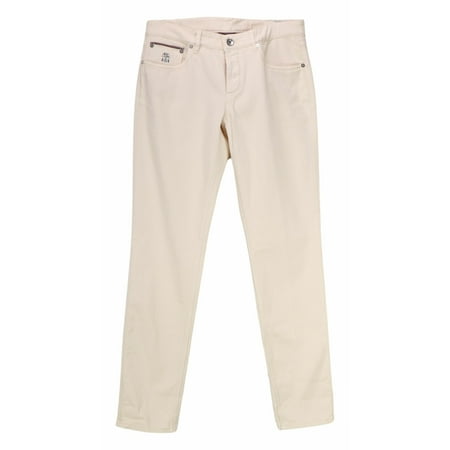 Brunello Cucinelli Men's Cream Controllo X Traditional Fit Cotton Jeans Jean - 37