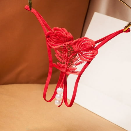 

Ladies Panties Women Underwear Thongs Lace Bikini Panties G String Thong Stretch Ladie Brief Underwear Thong Red One Size 3pcs