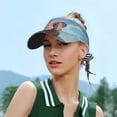 thumbnail image 5 of Pofeuu Elephant And A Giraffe Sitting On A Rock Admiring The Ocean Print Sunscreen Visor Cap Adjustable Sport Empty Top Baseball Sun Cap for Men Women Sports Outdoor Headwear, 5 of 7