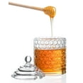 thumbnail image 2 of Royalty Art Glass Honey Pot with Beehive Lid and Wooden Dipper, 3 Pc. Set, Decorative Kitchen Accessory, 2 of 4