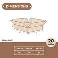 thumbnail image 2 of SSBM 20" x 20" x 2" Kraft ECT-32 Single Wall Corrugated Flat Boxes Shipping Packing 20/BUNDLE, 2 of 6